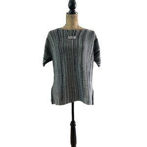 Sweater Handmade Organic Cotton and linen in Noir Size Large